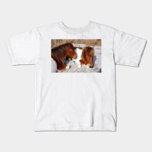 Wild horses, wildlife, Assateague Island, Sleepy Twosome Kids T-Shirt